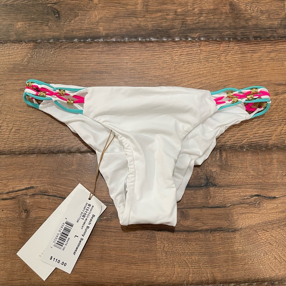 Beach Bunny Pink and White Cheeky Bikini